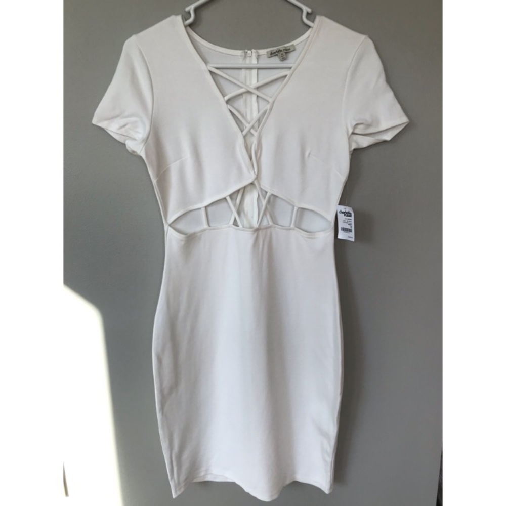 White Cutout Charlotte Russe Dress New With Tags